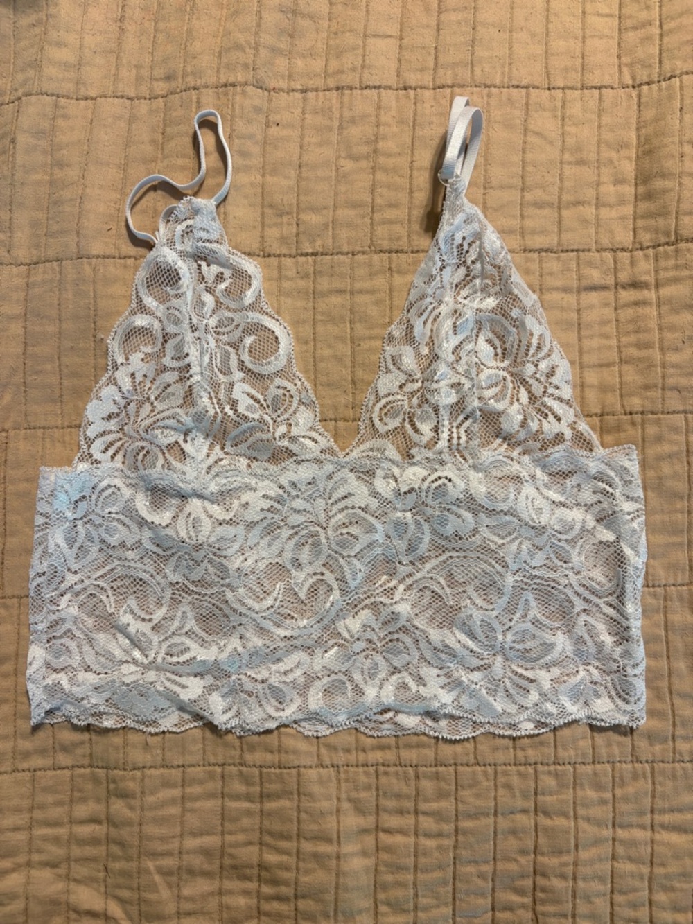 #56 - SPRING CLEANING: SHEIN Delicate Lace Bralette - White size Small